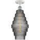 Ballston Cascade LED 8.25 inch White and Polished Chrome Semi-Flush Mount Ceiling Light in Plated Smoke Glass