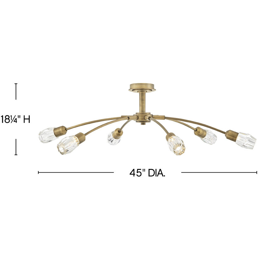 Atera LED 45 inch Heritage Brass Chandelier Ceiling Light, Single Tier