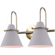 Talia 2 Light Matte Grey and Gold Vanity Light Wall Light