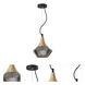 Elsie 9.5 inch Black / Natural Wood Pendant Ceiling Light