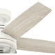 Margo 44 inch Textured White with Light Oak/Fresh White Blades Ceiling Fan