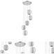 Phoenix 5 Light 20 inch Metallic Silver Pendant Ceiling Light
