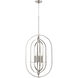Ovate 6 Light 16 inch Satin Nickel Pendant Ceiling Light