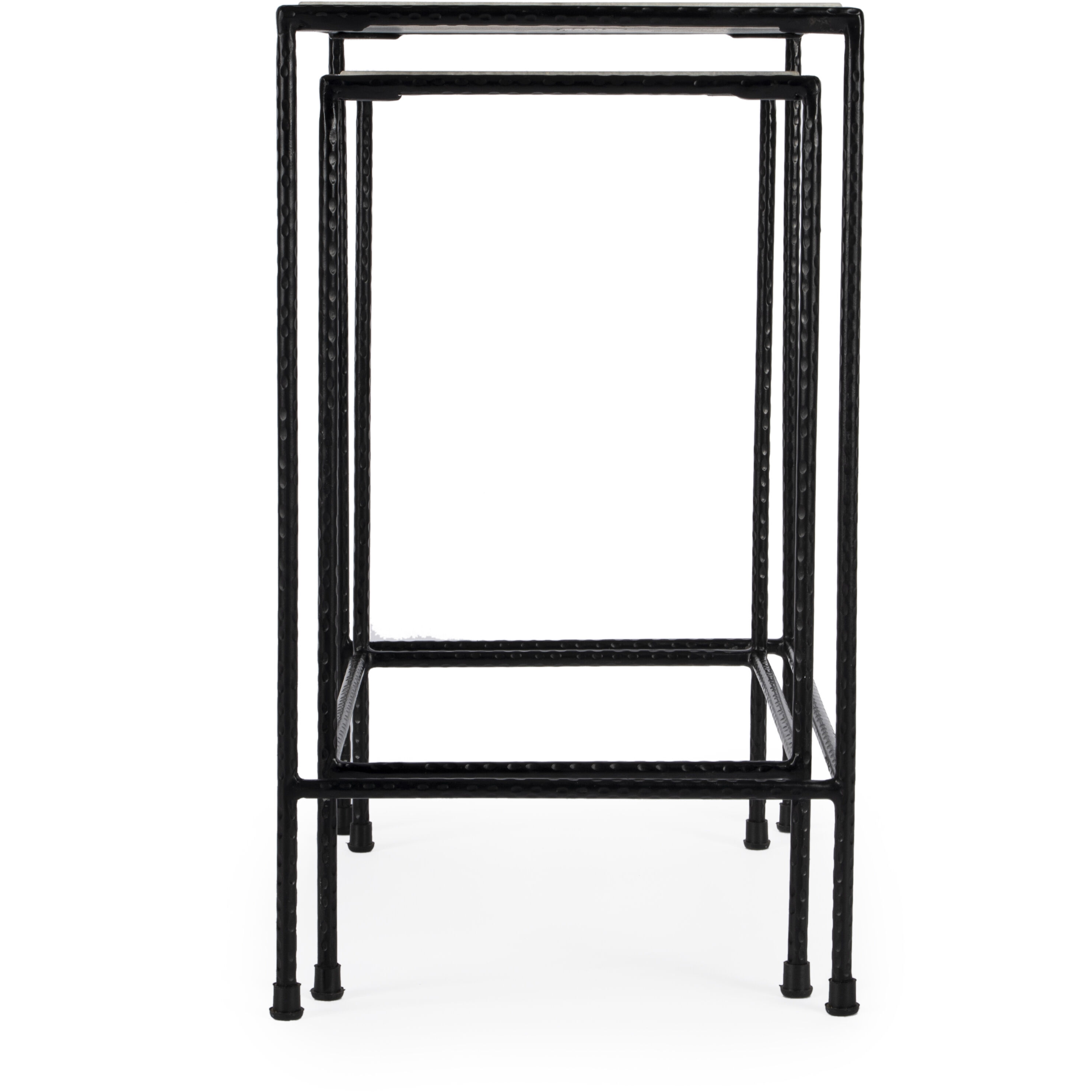 Carrera Marble 25 X 22 inch Metalworks Nesting Table