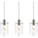 Hana 3 Light 24 inch Chrome Linear Pendant Ceiling Light