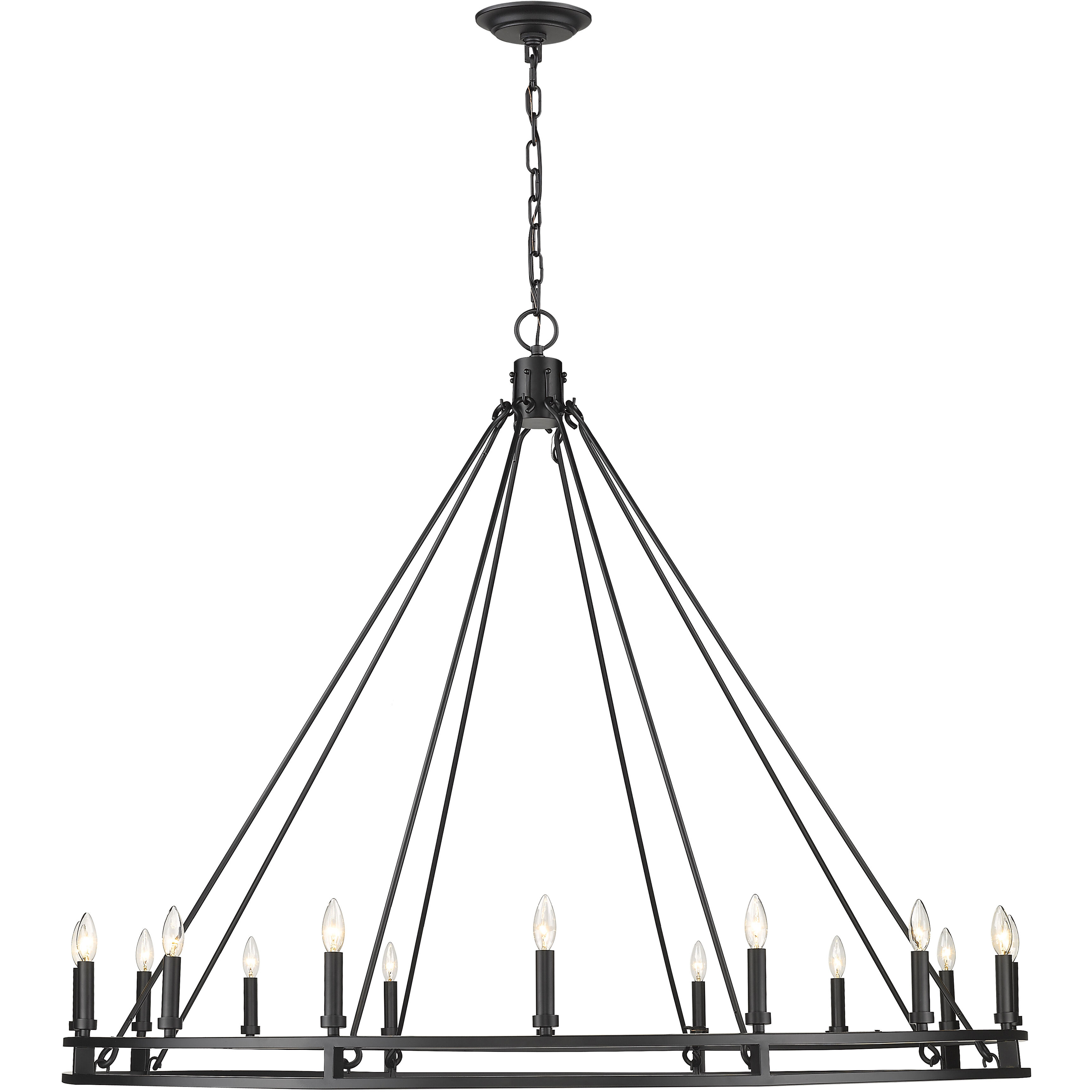 Dennison 16 Light 60.25 inch Matte Black Chandelier Ceiling Light