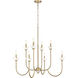Allistair 8 Light 36 inch Modern Gold Chandelier Ceiling Light