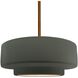 Radiance Collection - Tier Pendant Ceiling Light in Brushed Brass, Dedicated LED, Black Cord, Pewter Green, 14.5W x 5.25H, Form+Finish+Function