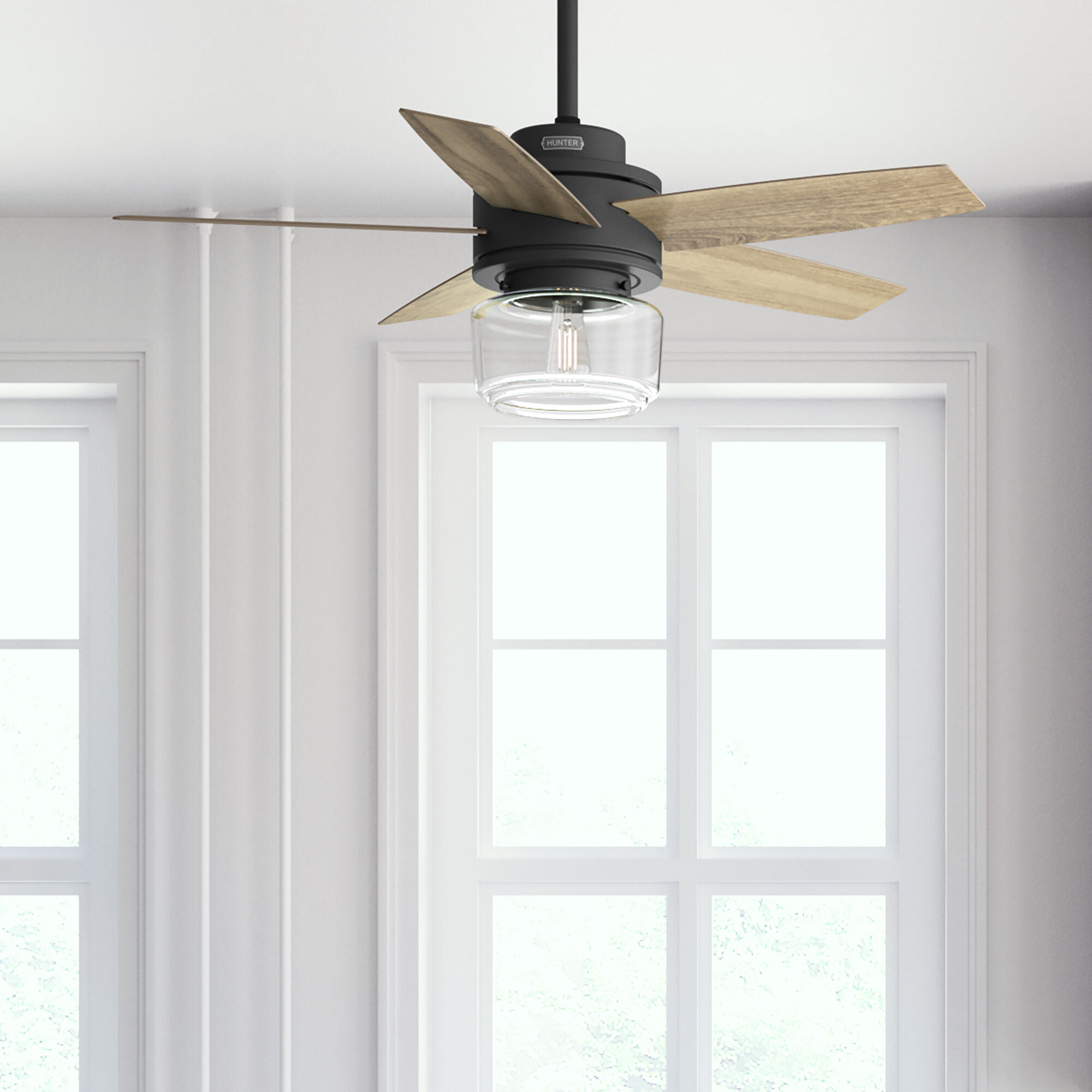 Margo 44 inch Textured White with Light Oak/Fresh White Blades Ceiling Fan