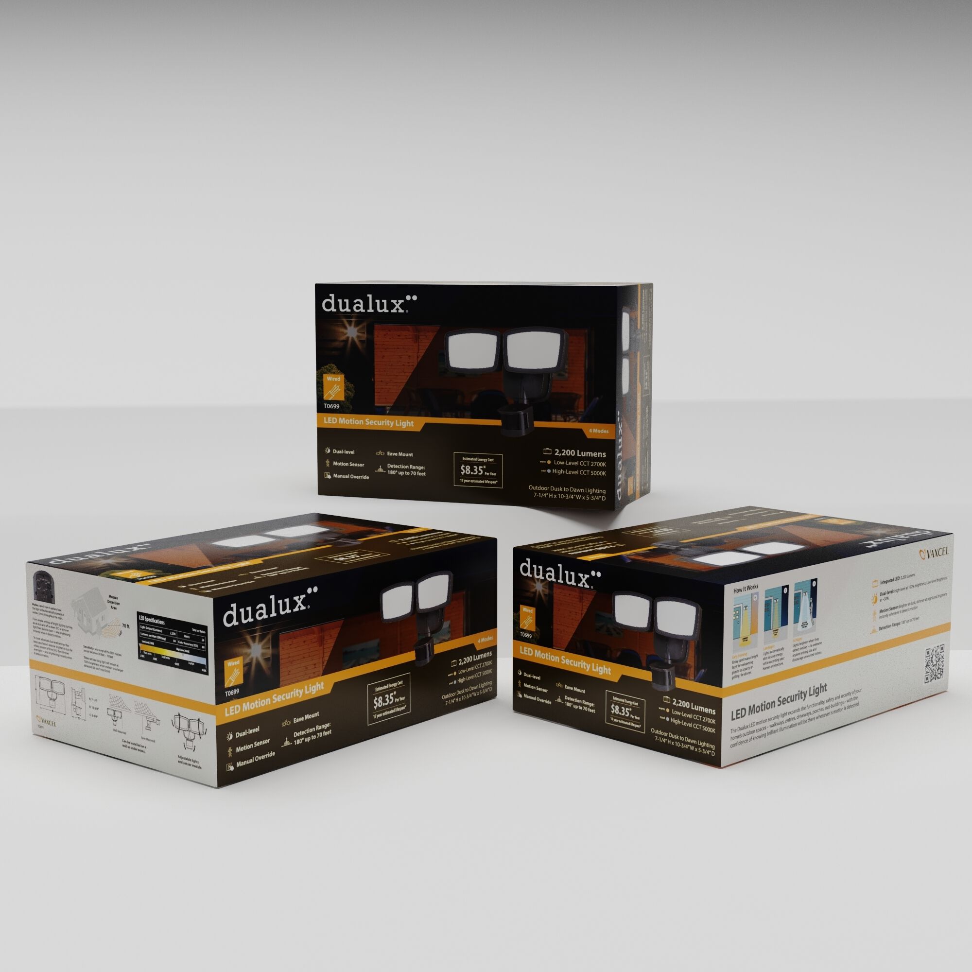 Outdoor Security LED 7.25 inch Bronze Outdoor Security