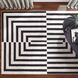 Optika 114 X 79 inch Black/White Rug in 6 x 9