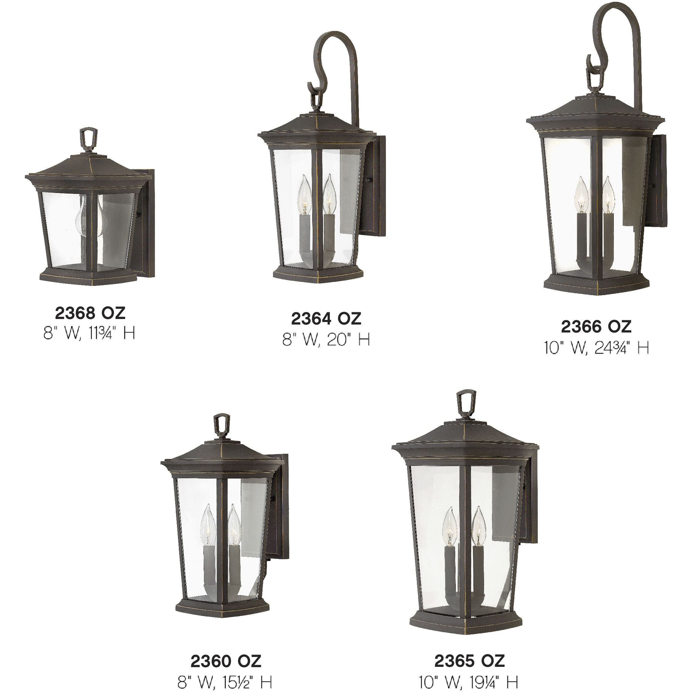 Bromley Outdoor Wall Mount Lantern in Oil Rubbed Bronze, Non-LED, Medium