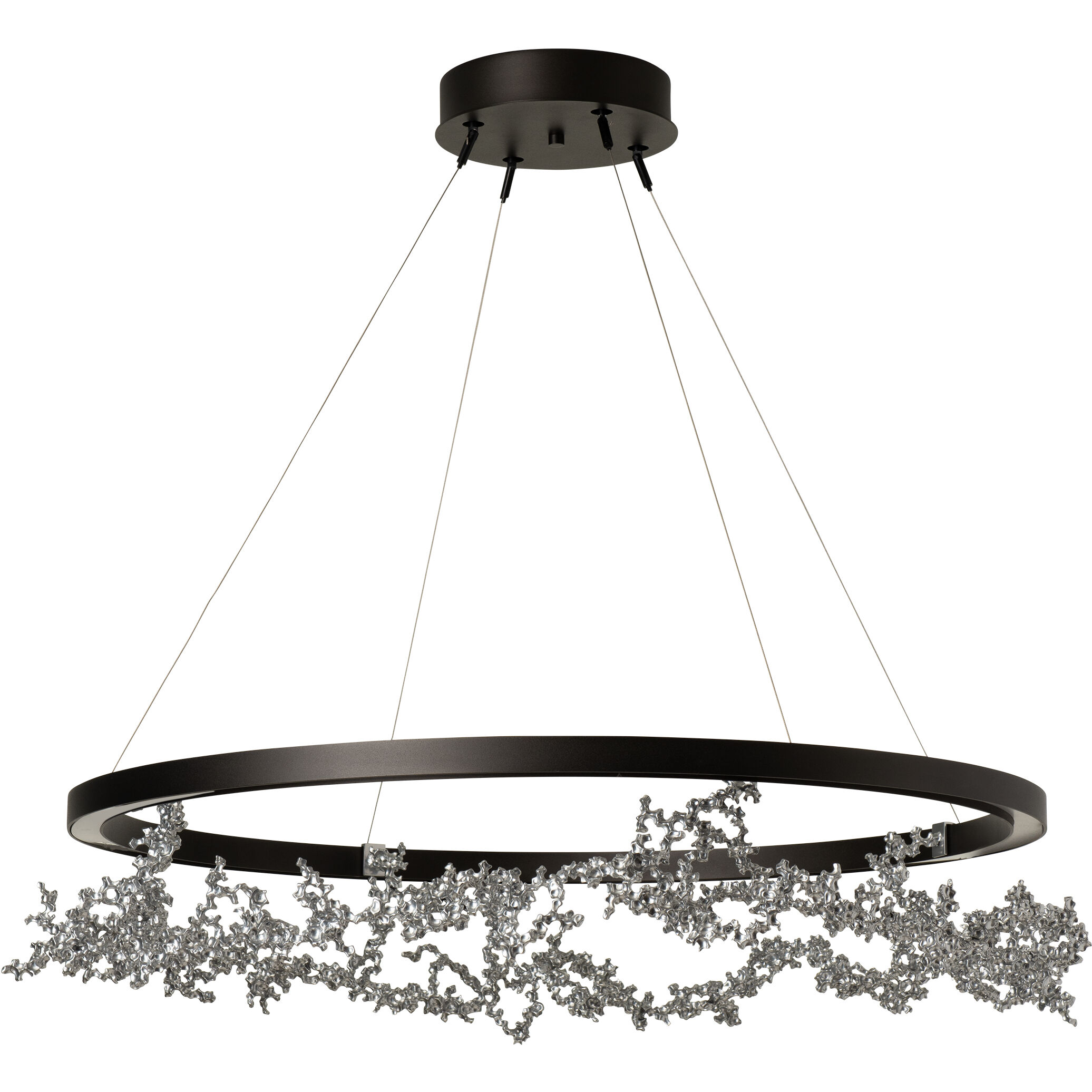 Coral LED 40.7 inch Oil Rubbed Bronze/Sterling Ring Pendant Ceiling Light, Art & Alchemy