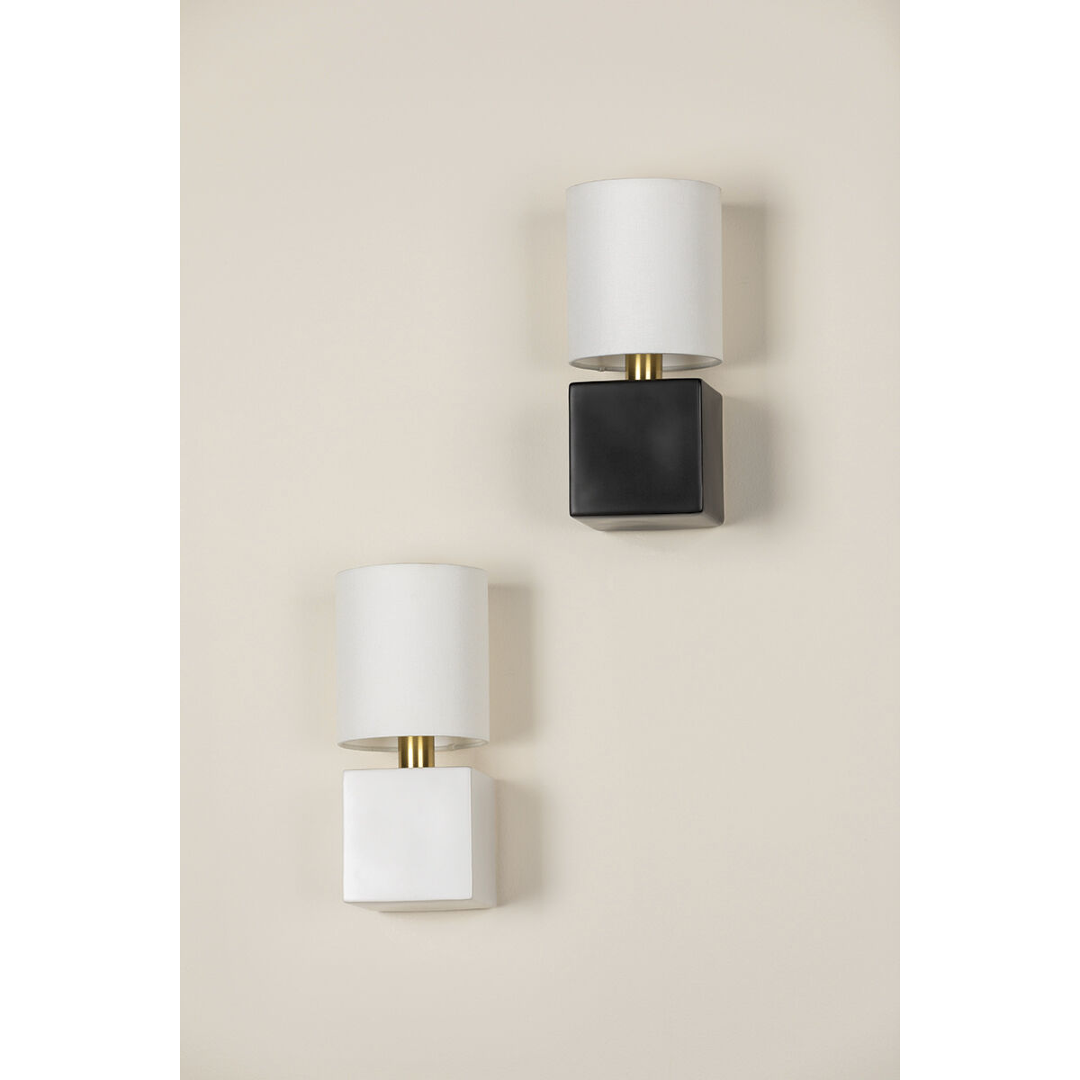 Joey 1 Light 5.75 inch Aged Brass/Ceramic Satin White Wall Sconce Wall Light