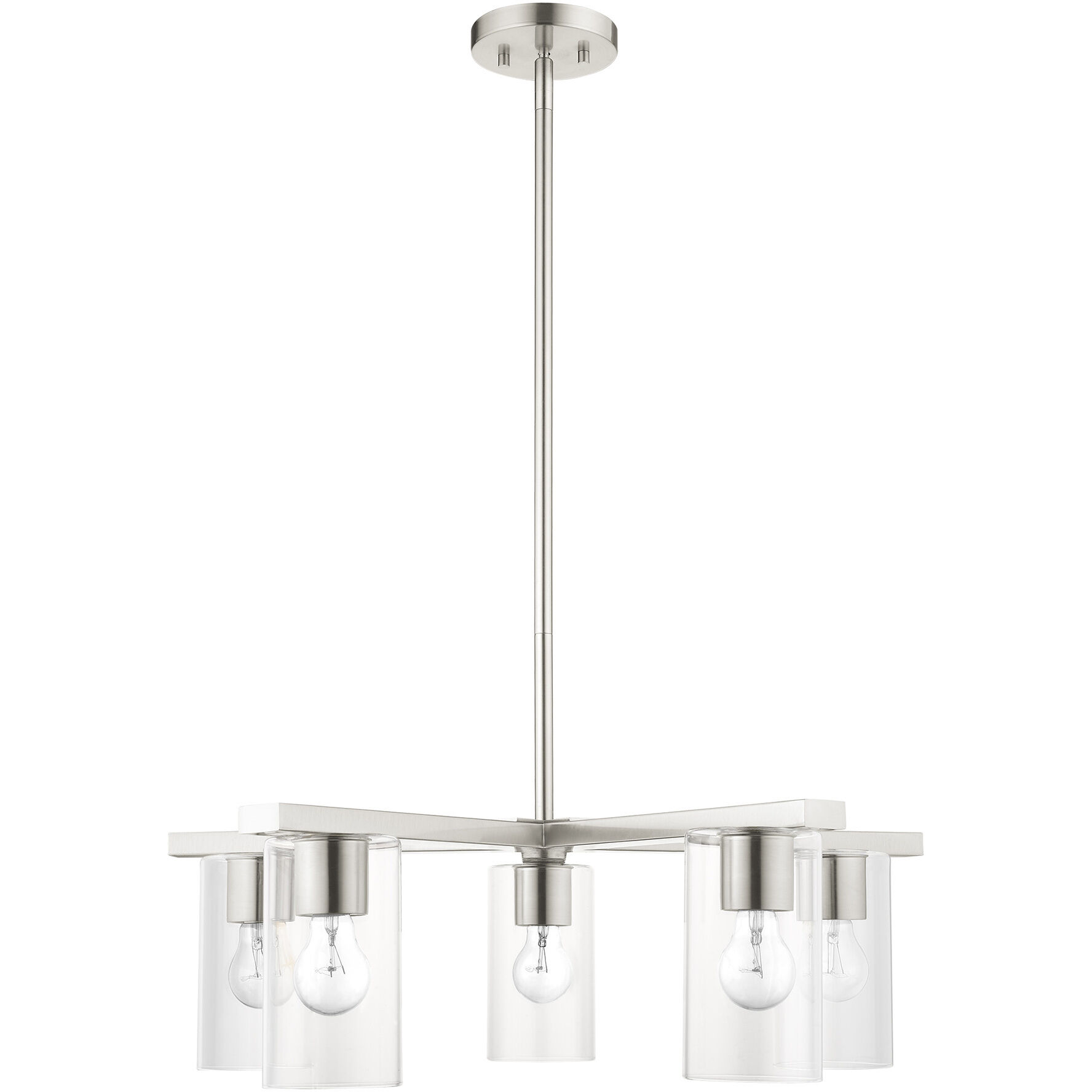 Zurich 5 Light 26 inch Brushed Nickel Chandelier Ceiling Light