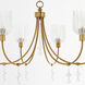 Meriam 6 Light 34.75 inch Brushed Brass Chandelier Ceiling Light