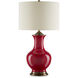 Lilou 31.5 inch 150 watt Red and Antique Brass Table Lamp Portable Light