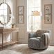 Ansel Sage and Blue and Blush and Black Swivel Chair
