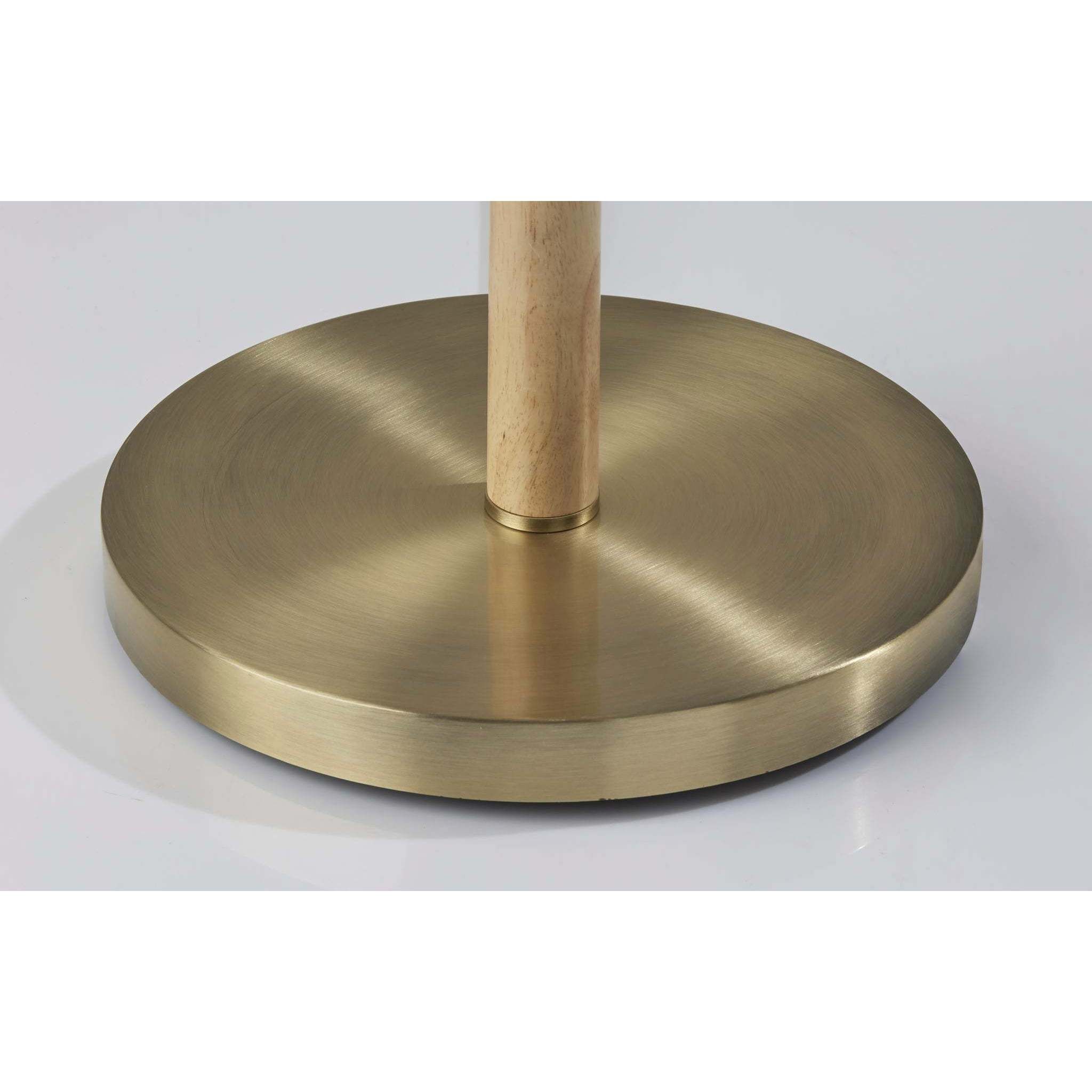 Madeline 66 inch 150.00 watt Natural Rubberwood and Antique Brass Floor Lamp Portable Light