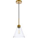 Mera 1 Light 8 inch Brass Pendant Ceiling Light