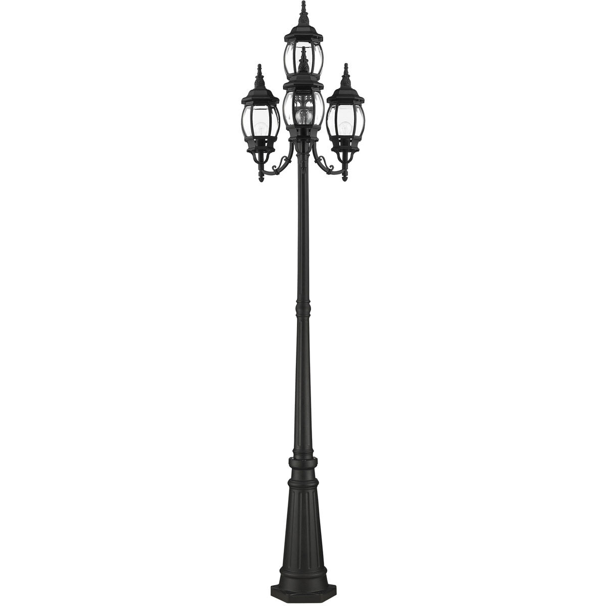 Frontenac 4 Light 93 inch Textured Black Outdoor Post Light