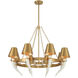 Hearne 8 Light 36 inch Warm Brass Chandelier Ceiling Light