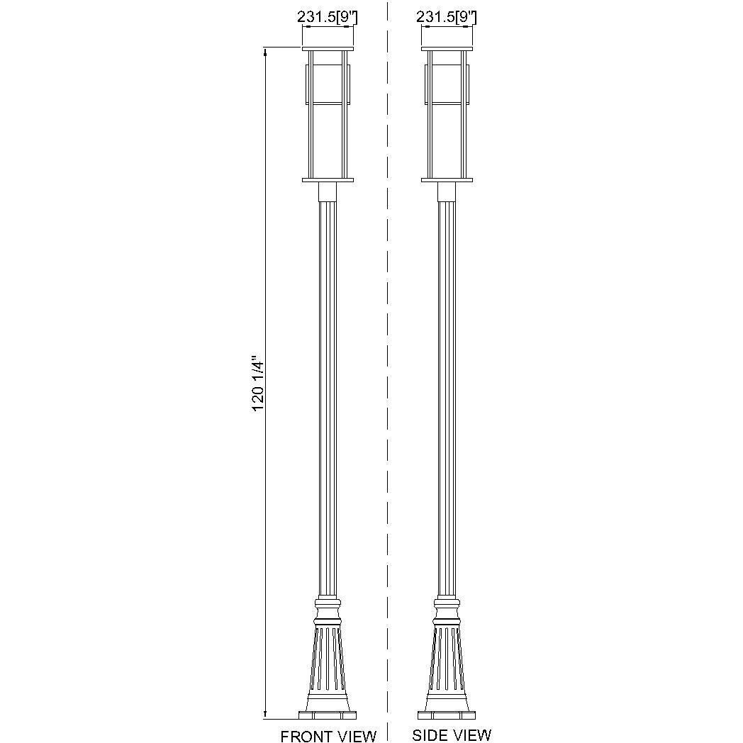 Luca LED 115.75 inch Black Outdoor Post Mounted Fixture
