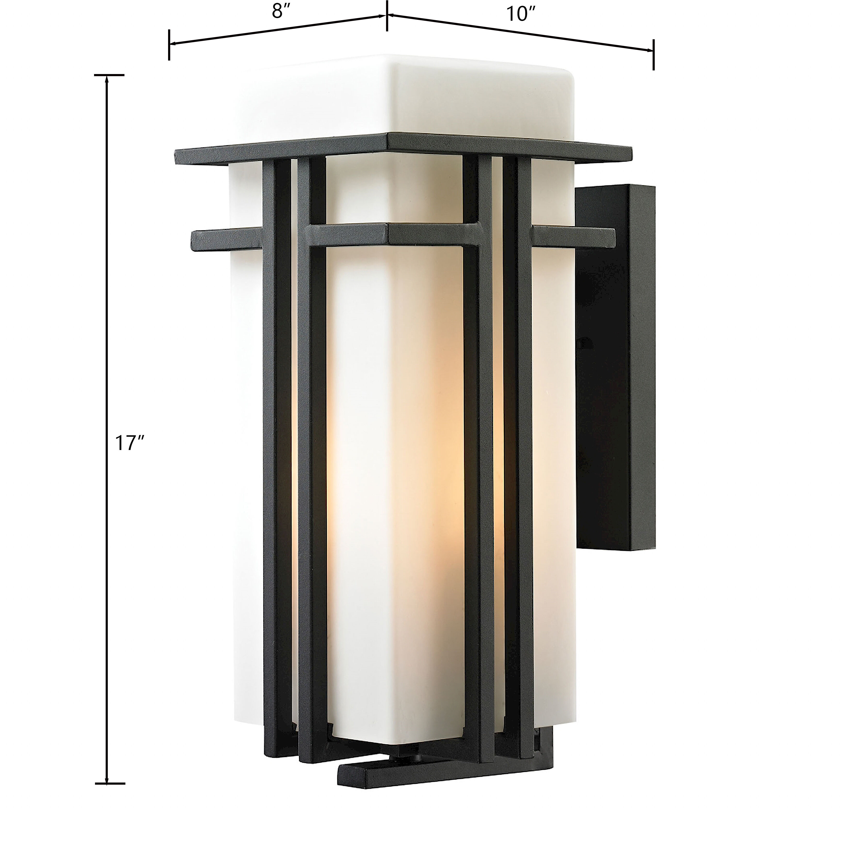 Croftwell 1 Light 17 inch Textured Matte Black Outdoor Wall Sconce