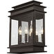 Princeton 3 Light 15 inch Bronze Outdoor Wall Lantern