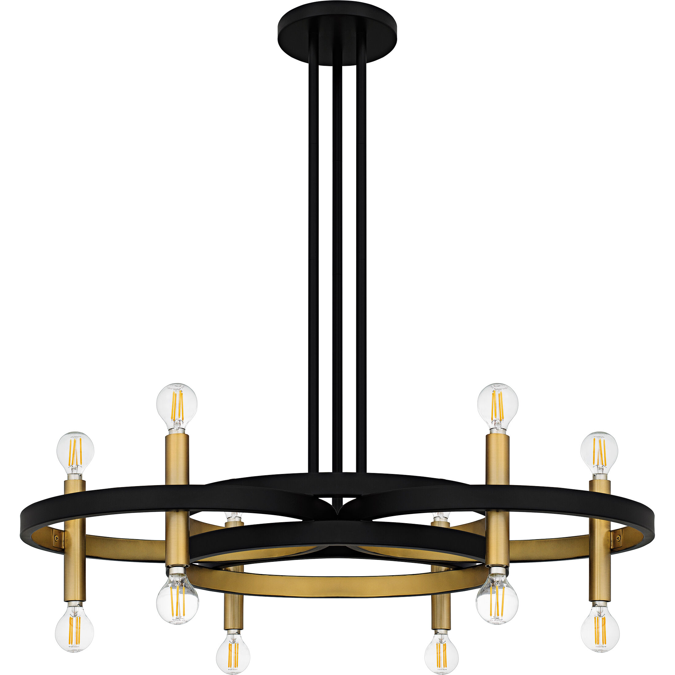 Winsland 12 Light 30 inch Matte Black Chandelier Ceiling Light
