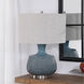 Hearst 25 inch 150 watt Blue Glaze With Rust Bronze Distressing Table Lamp Portable Light