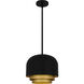 Frankie 3 Light 12 inch Matte Black Pendant Ceiling Light