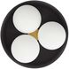 Glaze 3 Light 19 inch Antique Brass and Matte Black Ceramic Flush Mount Ceiling Light, Large