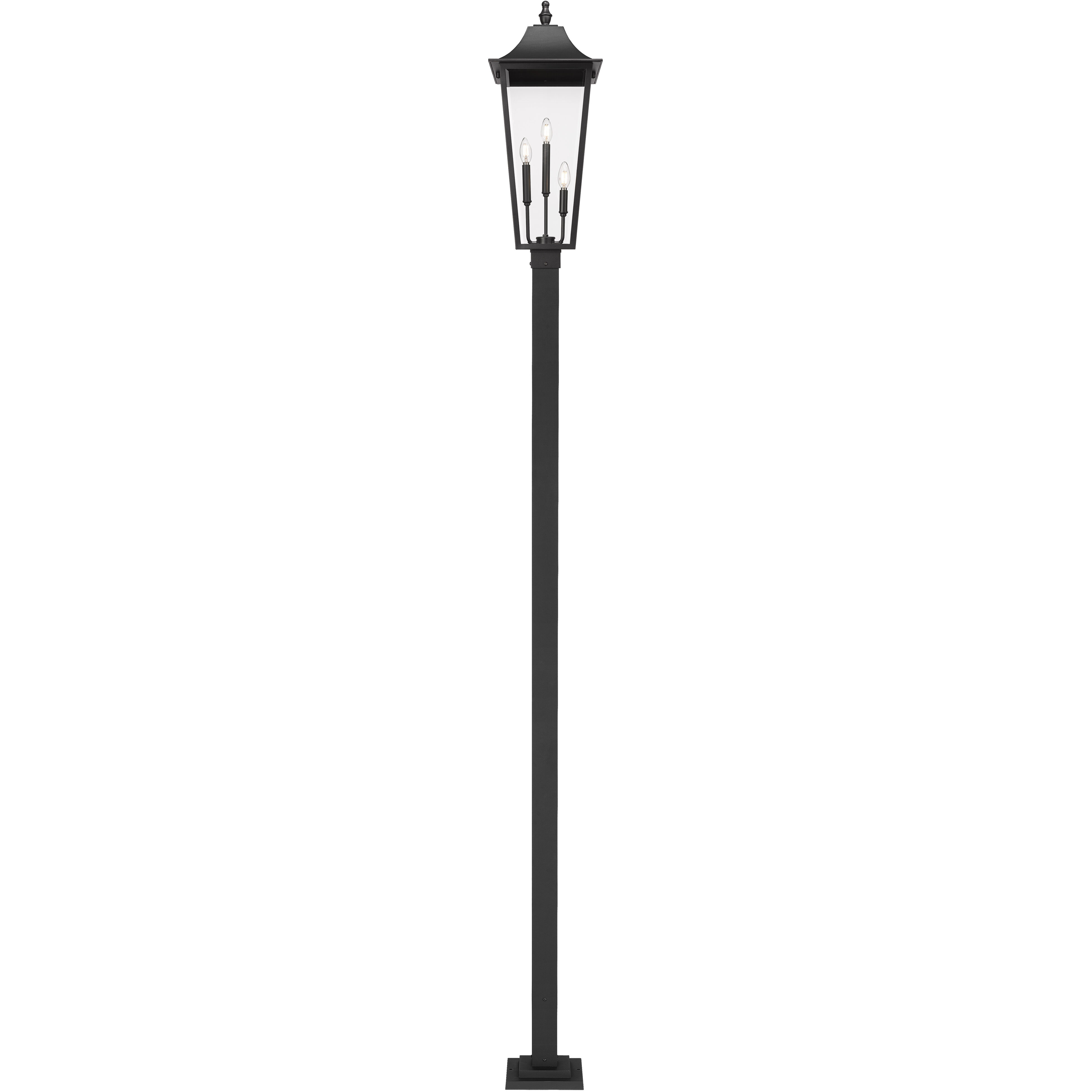 Gannon 3 Light 124 inch Black Outdoor Post Mounted Fixture in G9