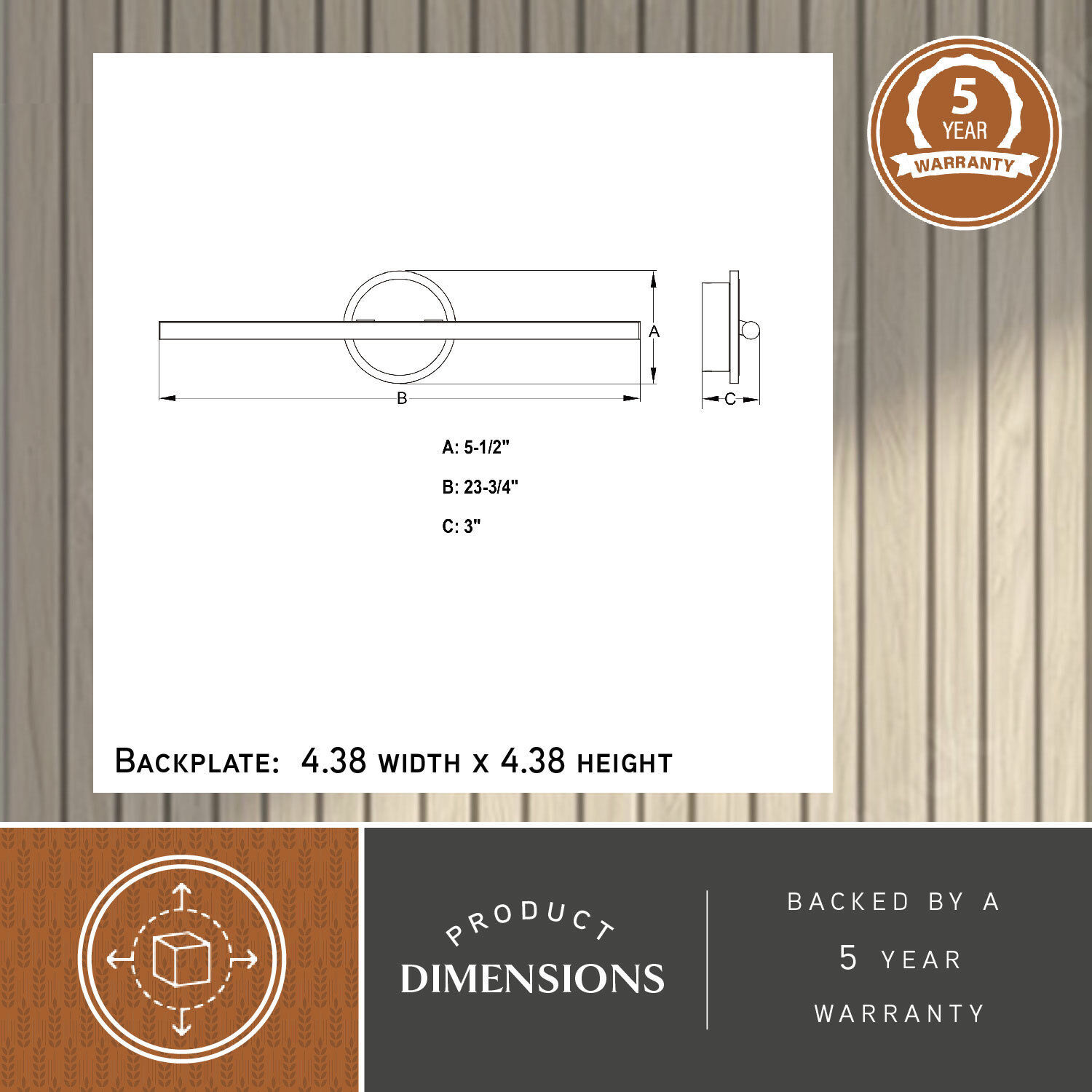 Whittier LED 23.75 inch Matte Black Bathroom Vanity Wall Light, Night Light