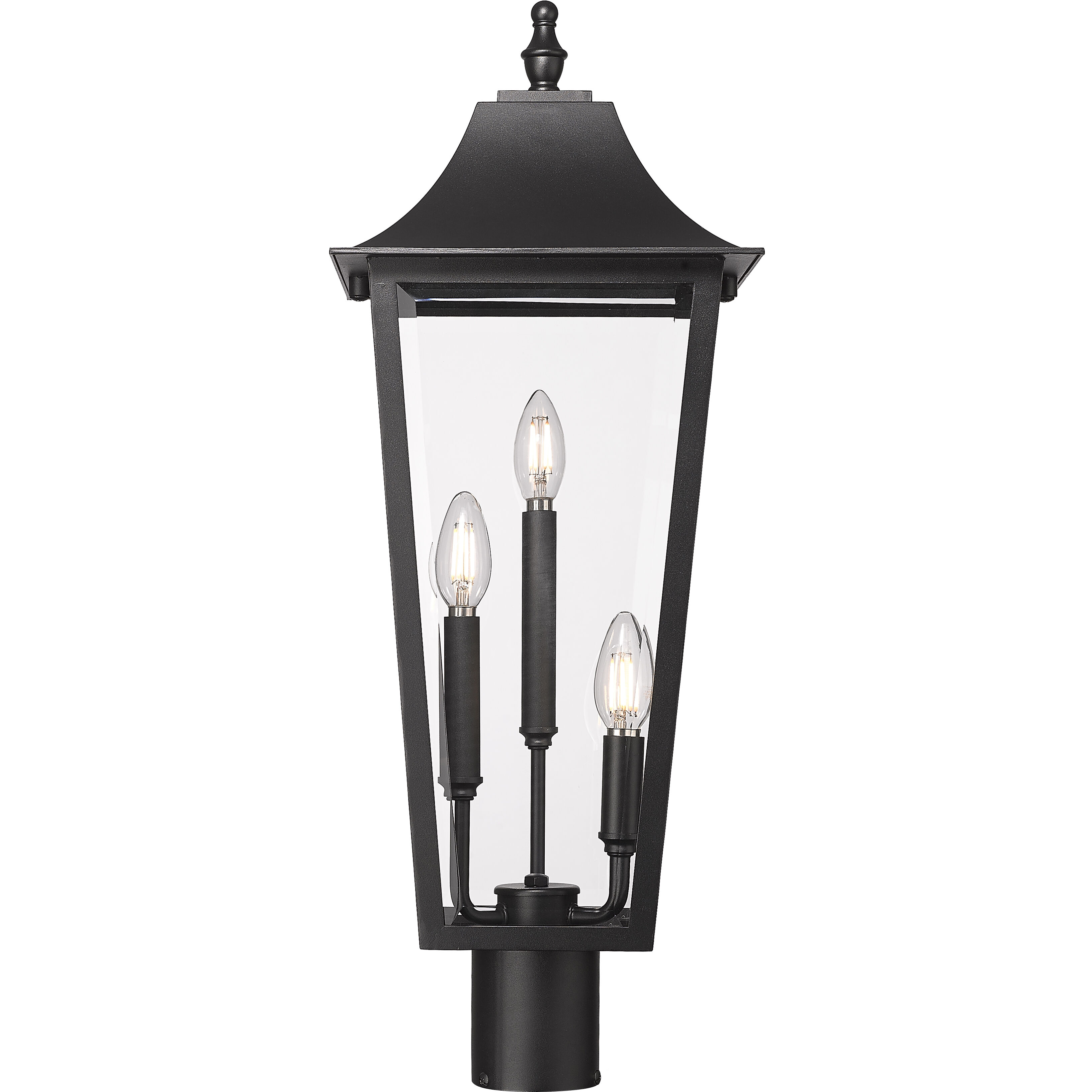 Gannon 3 Light 26.75 inch Black Outdoor Post Mount Fixture