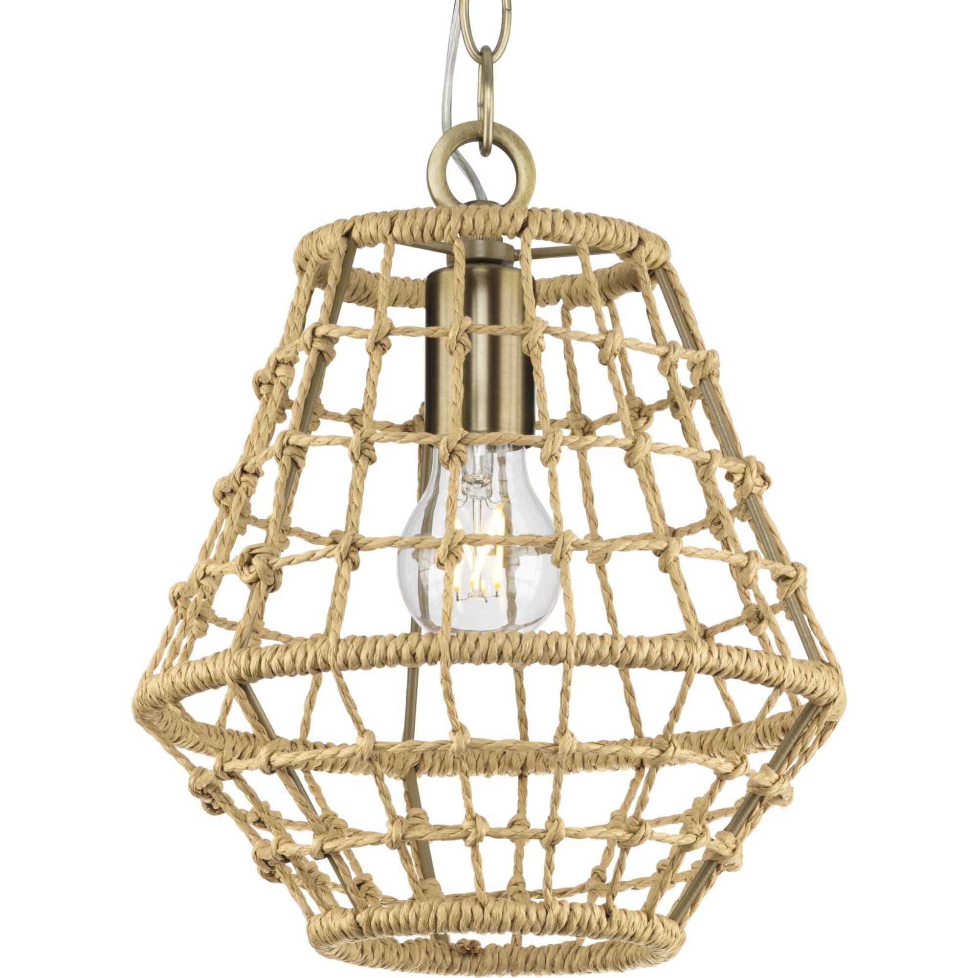 Laila 1 Light 10 inch Vintage Brass Mini-pendant Ceiling Light, Design Series