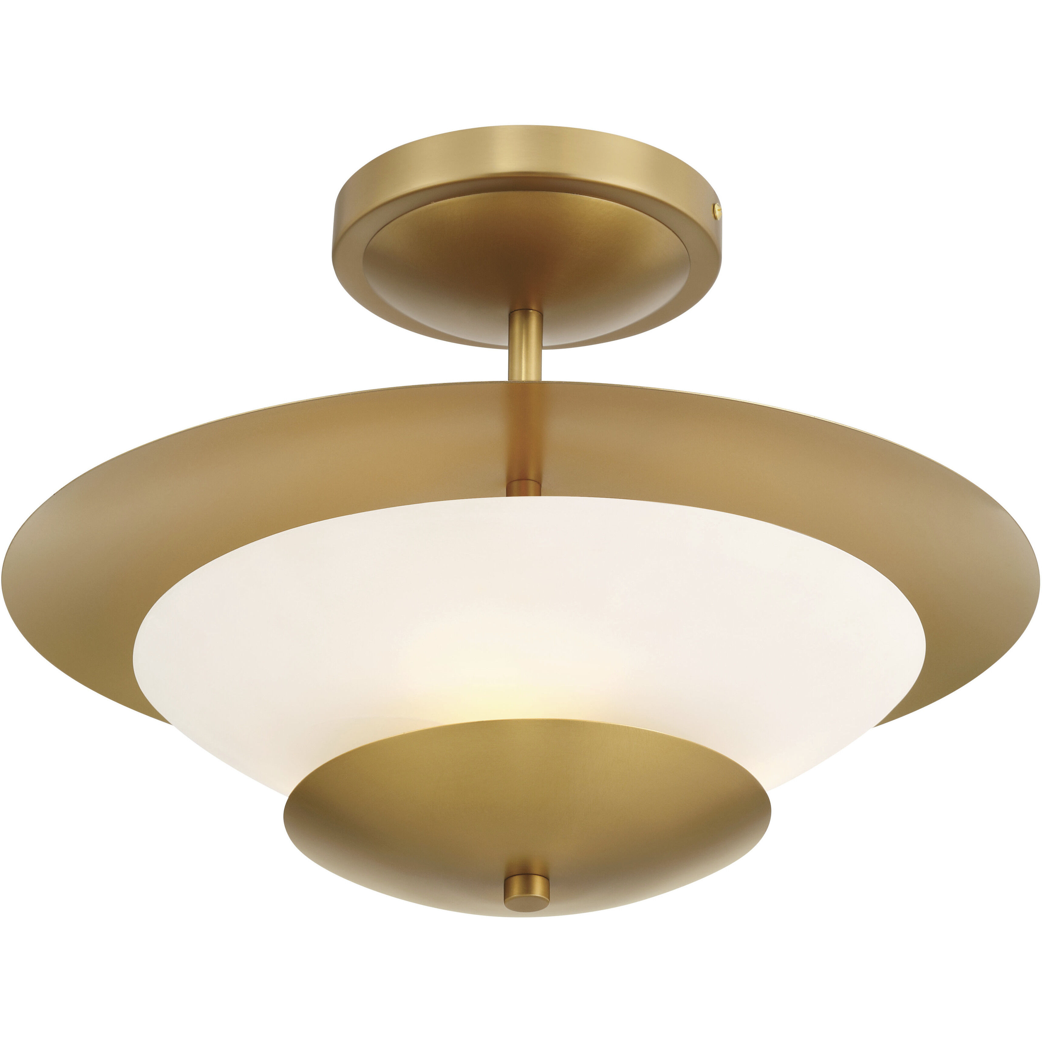 Solara 3 Light 18.25 inch Legacy Brass Semi Flush Ceiling Light