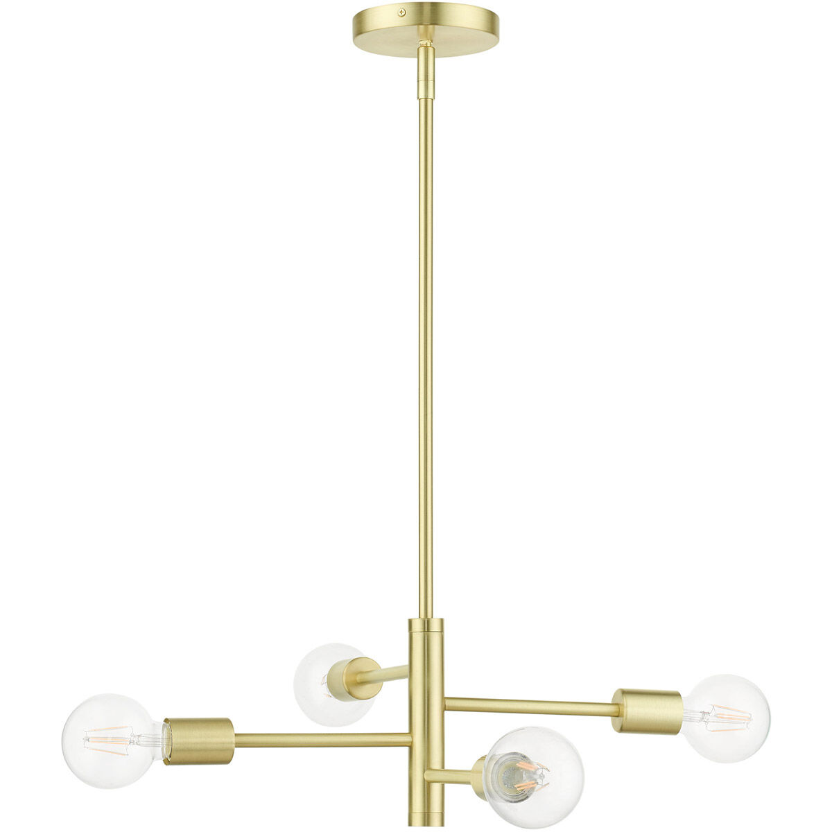 Bannister 4 Light 18 inch Satin Brass Chandelier Ceiling Light