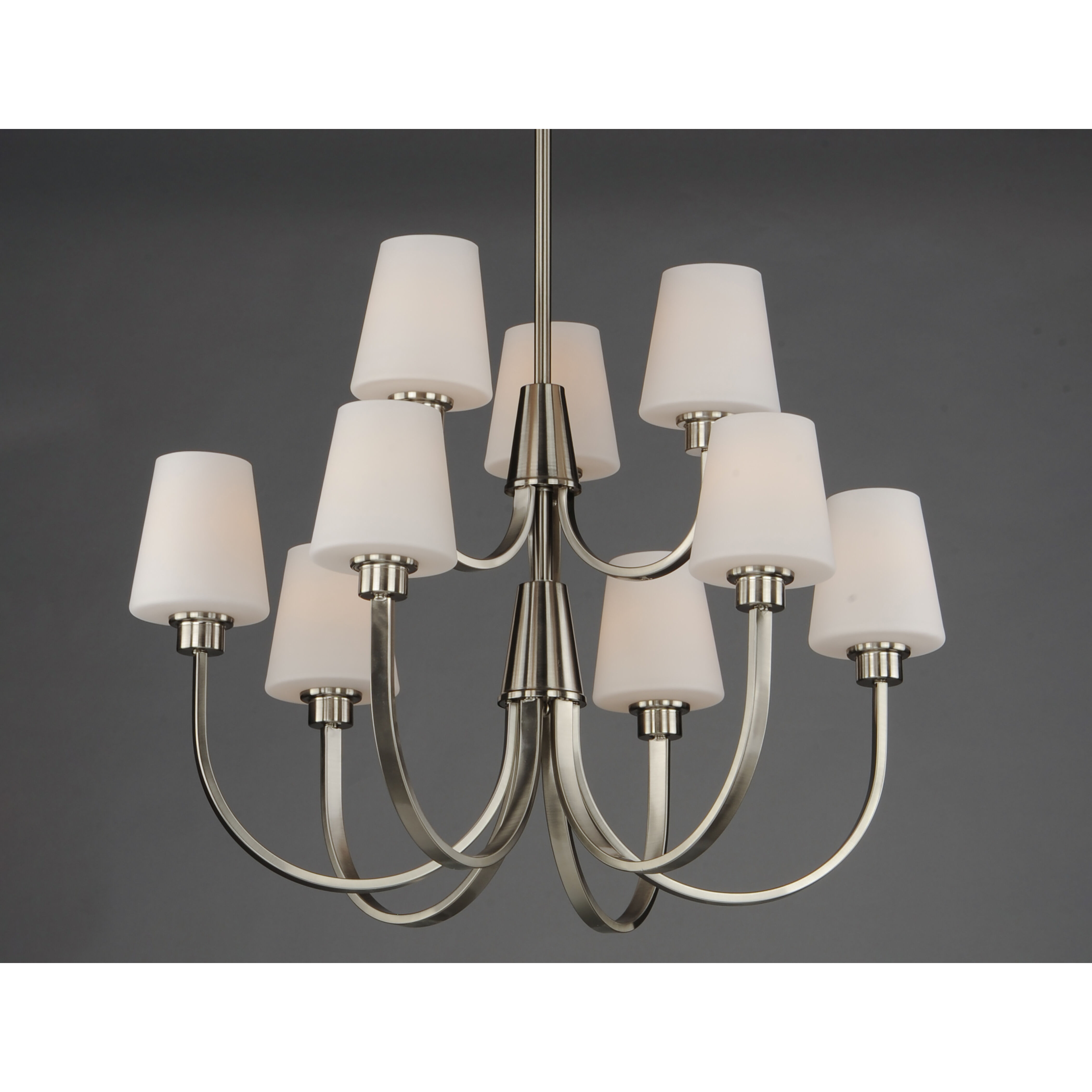 Shelter 9 Light 30 inch Satin Nickel Chandelier Ceiling Light