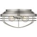 Seaport 2 Light 12 inch Pewter Flush Mount Ceiling Light, Damp