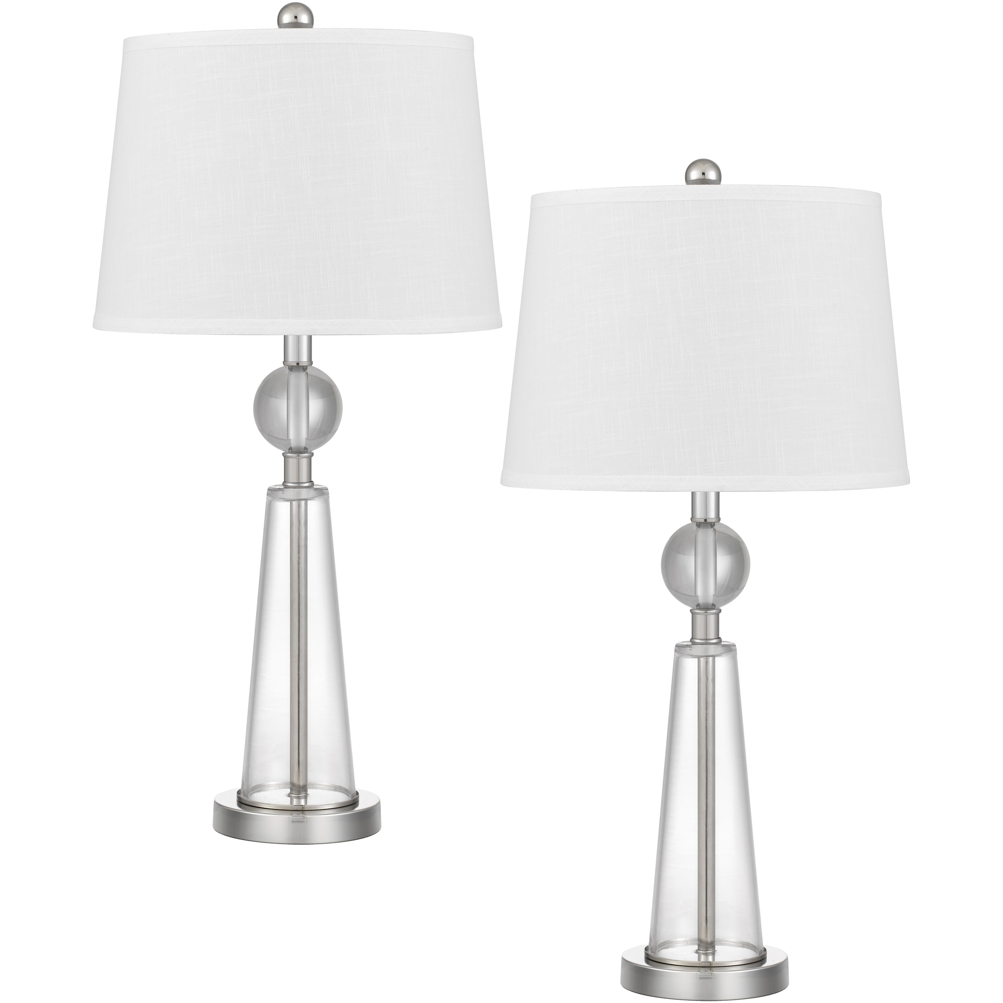 Almere 28.5 inch 100.00 watt Brushed Steel and Glass Table Lamp Portable Light, Reverse Torch Style