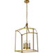 Janet 4 Light 15 inch Brass Pendant Ceiling Light