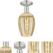 Preston 1 Light 6.25 inch Brushed Satin Nickel Semi-Flush Mount Ceiling Light in Mercury Glass