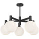 Alora Mood Castilla 5 Light 29.5 inch Matte Black Chandelier Ceiling Light in Matte Opal Glass
