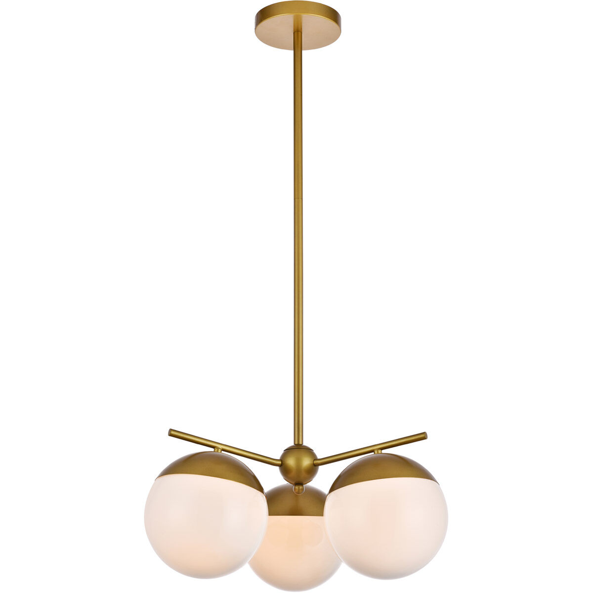Eclipse 3 Light 21 inch Brass Pendant Ceiling Light
