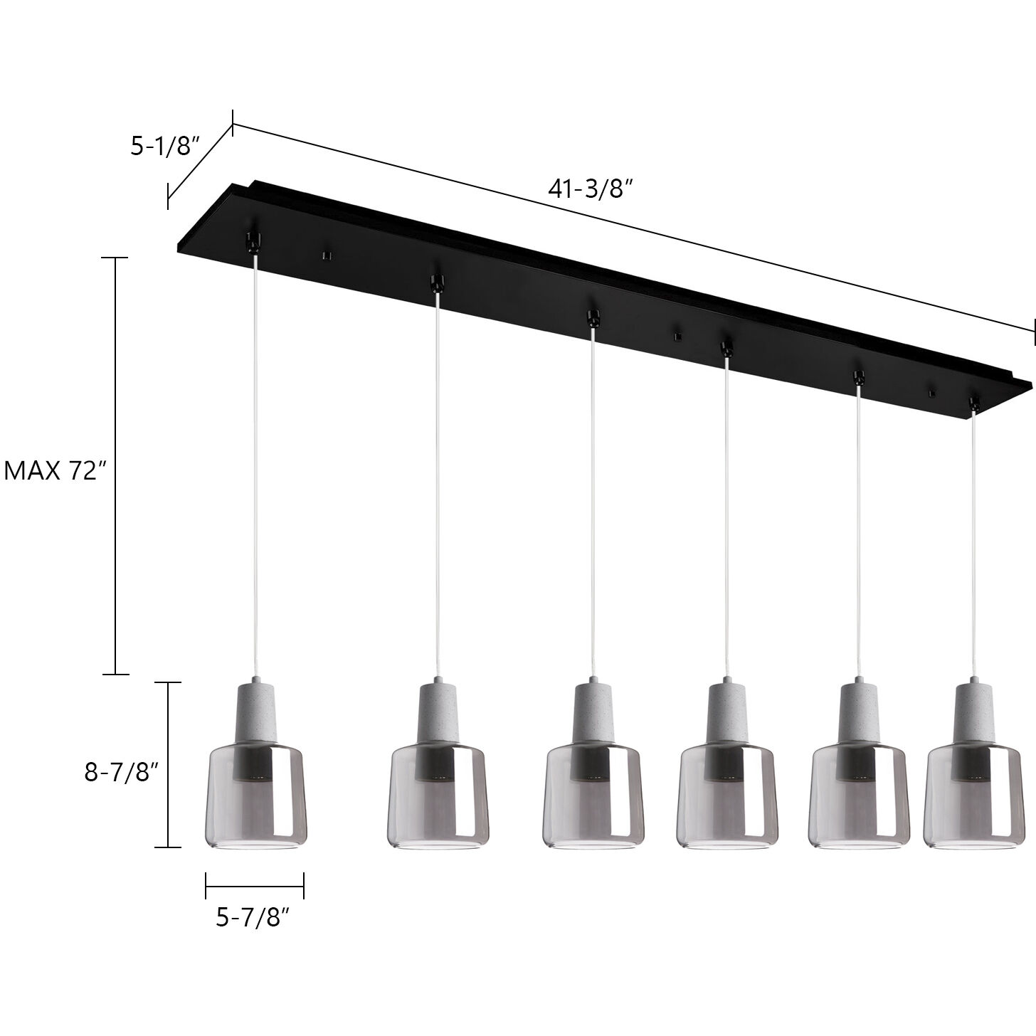 Samson Multi Pendant Ceiling Light in White, Clear