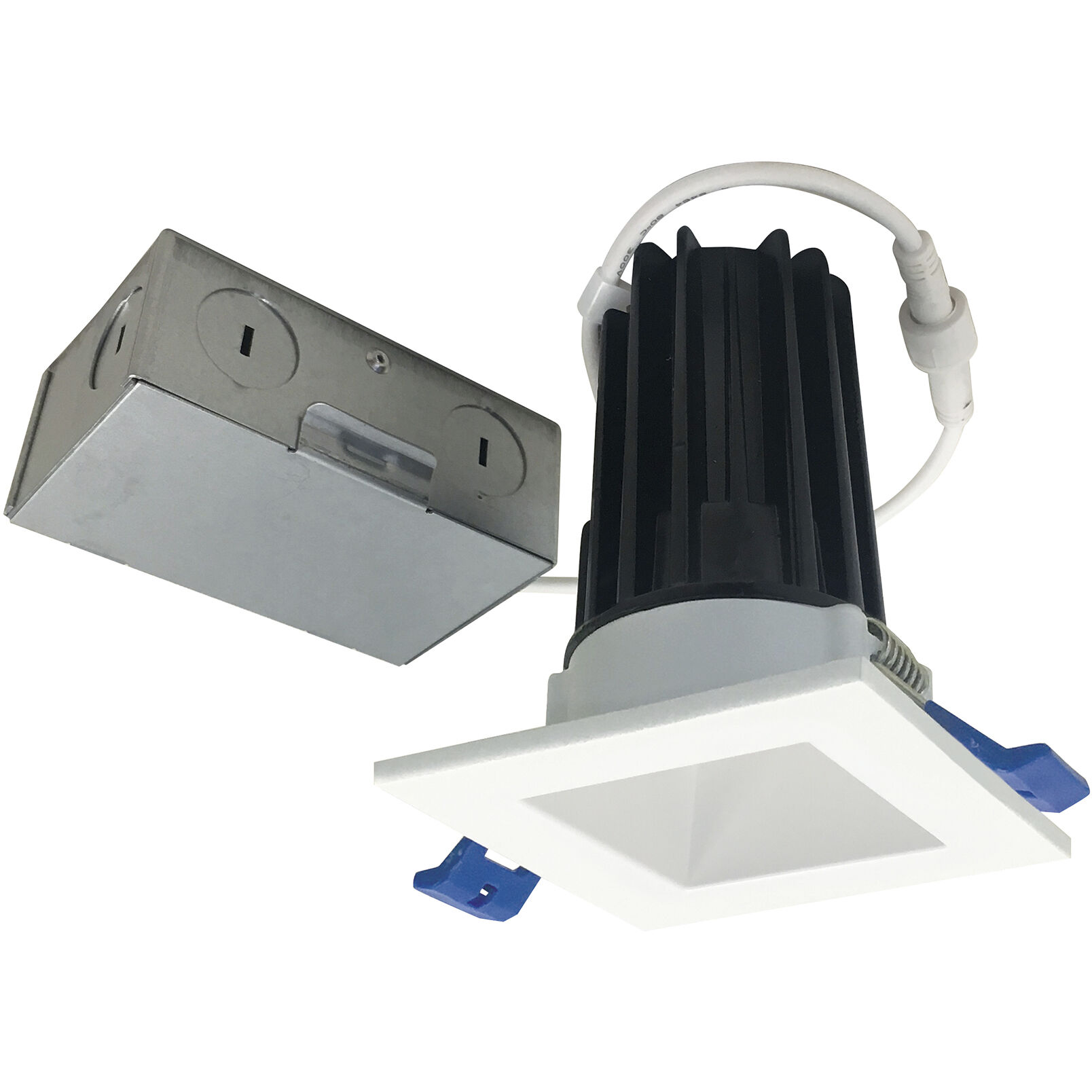 Nora Lighting M2 Matte Powder White Mini Recessed Wet Location Downlight, Square Reflector NM2-2SDC8527MPW - Open Box