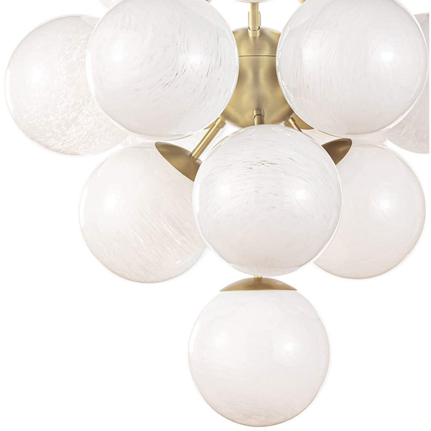 La Dame 13 Light 28 inch Natural Brass Chandelier Ceiling Light in Swirl Glass/Natural Brass