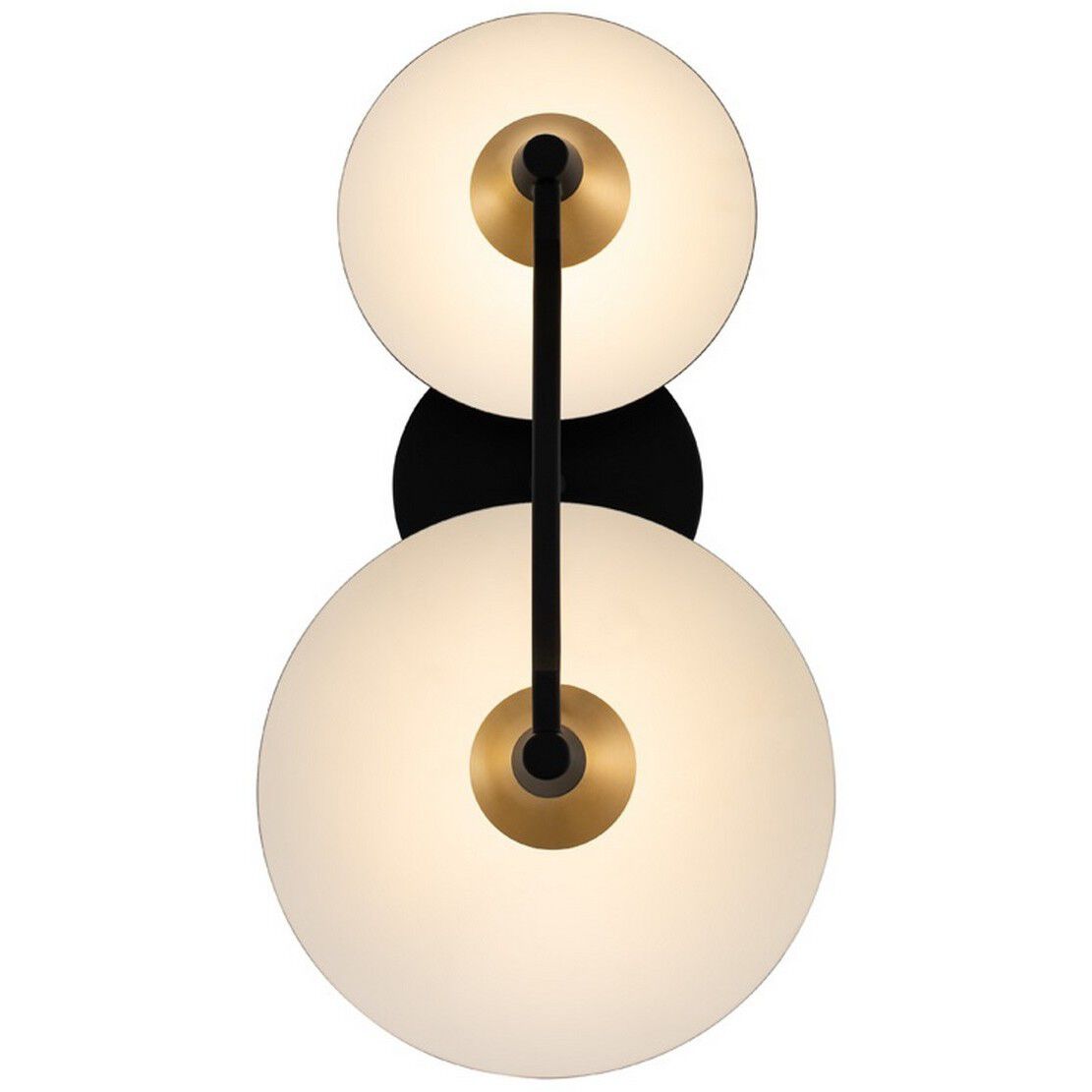 Redding Wall Sconce Wall Light in Matte Black With White And Brass Accent, Matte Black
